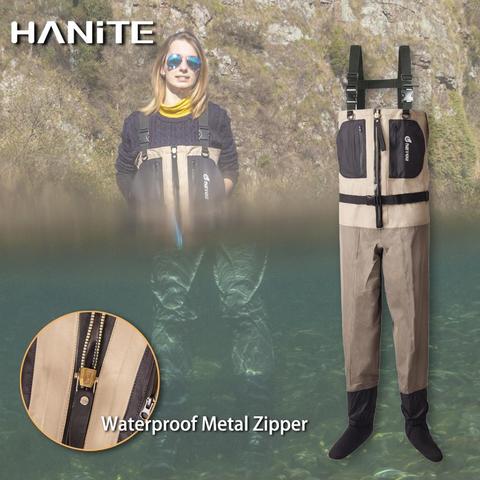 HANITE impermeable Snow Chest Wader cremallera de ventilación delantera, pantalones de pesca de Stock de pecho transpirable para hombres ropa de Rafting Wader ► Foto 1/6