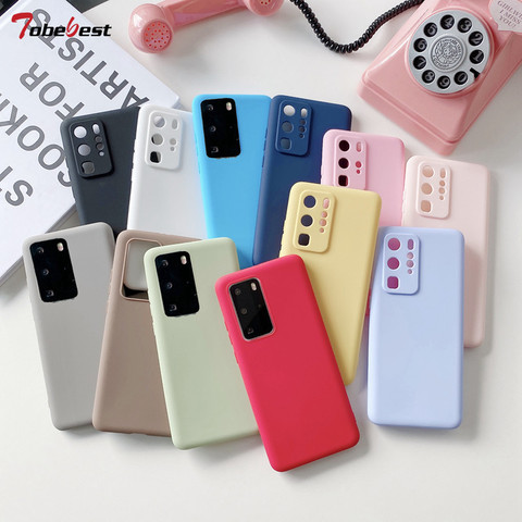 Del Color del caramelo de la caja del teléfono para Huawei P40 P30 P20 P10 Mate 30 20 10 Pro Lite fundas de silicona suave TPU colorido Mate cubierta ► Foto 1/6