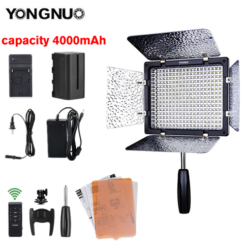 Yongnuo-Foto de cámara de vídeo YN300 III 3200k-5500K CRI95, luz LED para vídeo opcional con adaptador de corriente de Ca + KIT de batería YN-300 III ► Foto 1/6