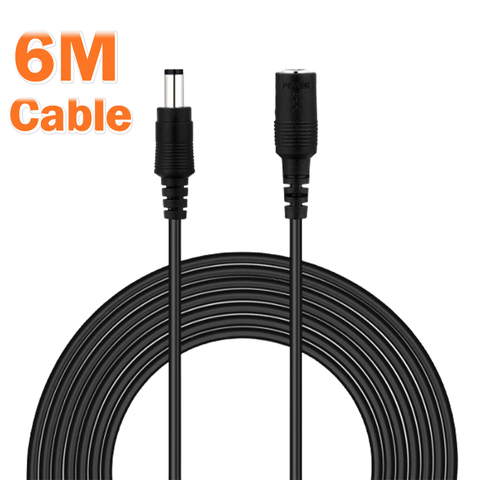 Cable de extensión para cámara CCTV, Cable de extensión de 12 voltios de CC, 12 V de CC, 6 metros, 10M, 5,5mm x 2,1mm/20 pies ► Foto 1/6