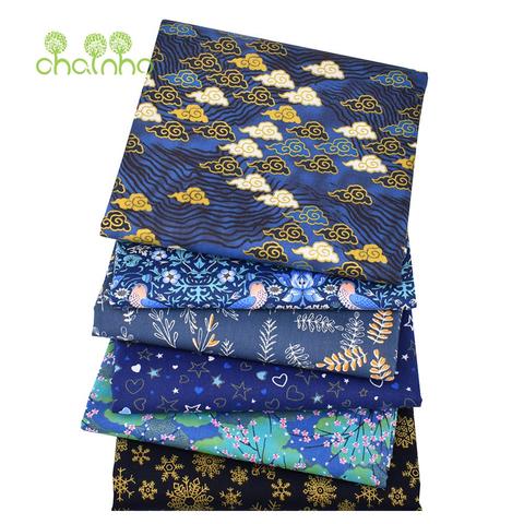 Chainho 6 unids/lote... MidnightBlue Impresión de sarga de algodón tela de Patchwork tela DIY de coser y acolchado grasa Material para niño y bebé ► Foto 1/6