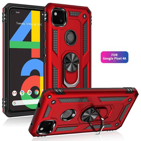 Funda de teléfono de lujo con armadura de anillo magnético para Google Pixel 4A 5 4 XL 3A XLCase para coche, funda trasera con soporte para Google Pixel 4A 5G ► Foto 1/6