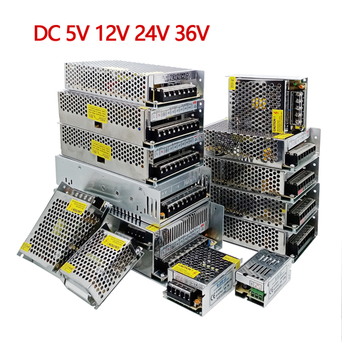 Transformadores de iluminación DC 5V 12V 24V 36 V, adaptador de fuente de alimentación 5 12 24 36 V 1A 2A 3A 5A 6A 8A 10A 15A 20A, controlador LED, tira de laboratorio ► Foto 1/6