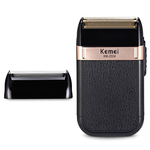 Kemei-Afeitadora eléctrica de seguridad para hombre, maquinilla de afeitar clásica de doble filo, recargable, recortadora de barba, uso en seco y mojado ► Foto 1/6