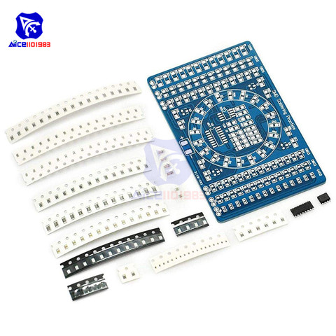 Diymore-Kit de bricolaje CD4017 giratorio LED SMD NE555, tablero de práctica de soldadura para Arduino, Cangurera, traje de entrenamiento para principiantes ► Foto 1/6