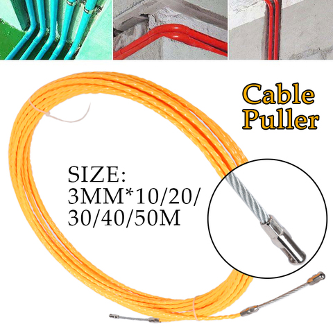 Extractor de Cable amarillo de 3mm, extractor de cinta de pescar, fibra de vidrio, conducto de alambre de pared de Metal para telecomunicaciones, herramienta de conductos de alambre de pared eléctrica ► Foto 1/6