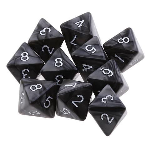 Dados de 8 caras D8, dados poliédricos para fiesta, juego de dados de mesa, 10 piezas ► Foto 1/6