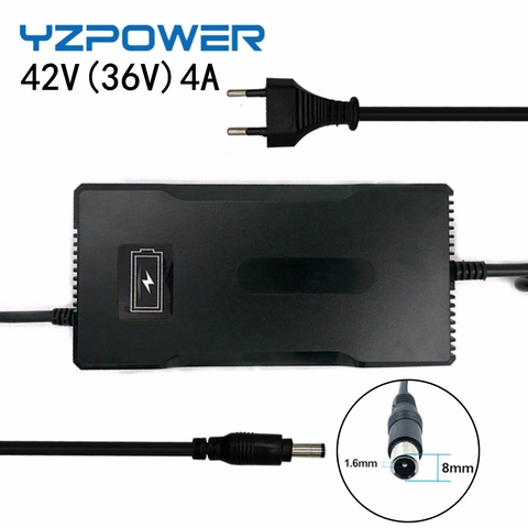 YZPOWER 42V 4A de litio cargador de batería Li-Ion 36V 4AH 5AH 8AH 10AH 20AH Lipo bicicleta de herramienta de poder de batería de Scooter paquete ► Foto 1/6