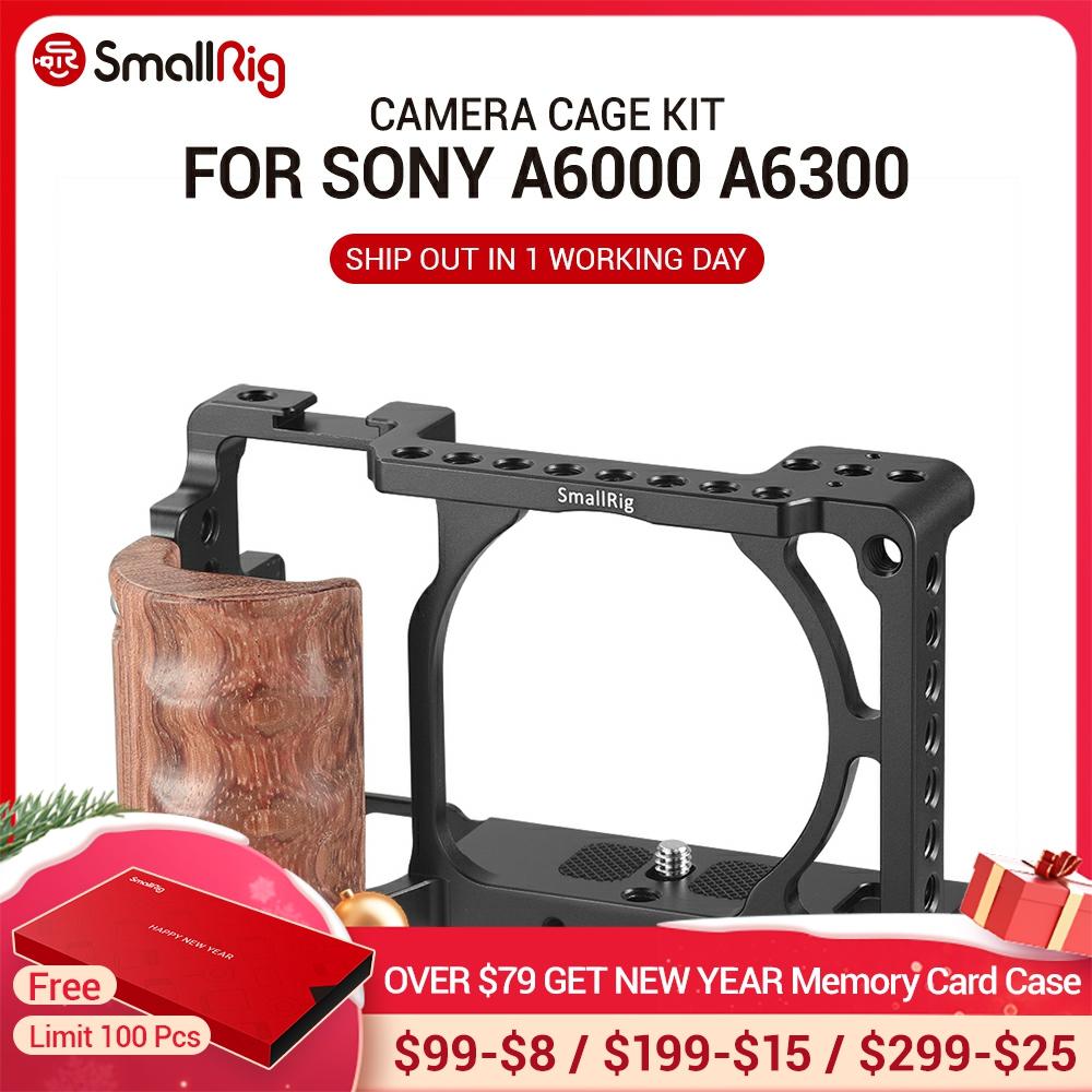 SmallRig para sony a6000 accesorios para Sony A6300 / A6000 / ILCE-6000 / ILCE-6300 jaula W/mango de madera de doble cámara-2082 ► Foto 1/6