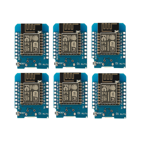 Mini Placa de desarrollo WiFi, microusb 3,3 V basado en ESP-12 con Pin ESP12 Wemos D1, ESP8266 ESP-8266 WeMos D1, 6 uds. ► Foto 1/6