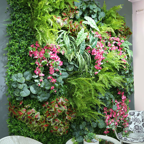 Decoración Artificial de flores, panel de pared de flores, planta falsa, hierba, decoración de pared, decoración de boda, Fondo de alfombra de hierba ► Foto 1/1