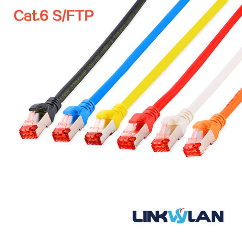 (3 unids/pack) RJ45 Cat 6 SFTP Cable de conexión Ethernet 0,25 m/0,5 m/1m/1,5 m/2m/3m/5m/10m/15m/20m Opción de 6 colores de apantallado LSZH ► Foto 1/6