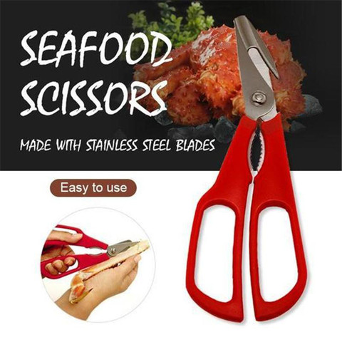 Tijeras de acero inoxidable para mariscos, pelador de langostino, pescado, camarón, cangrejo marisco, tijeras, tijeras para cortar conchas, utensilios para mariscos ► Foto 1/6