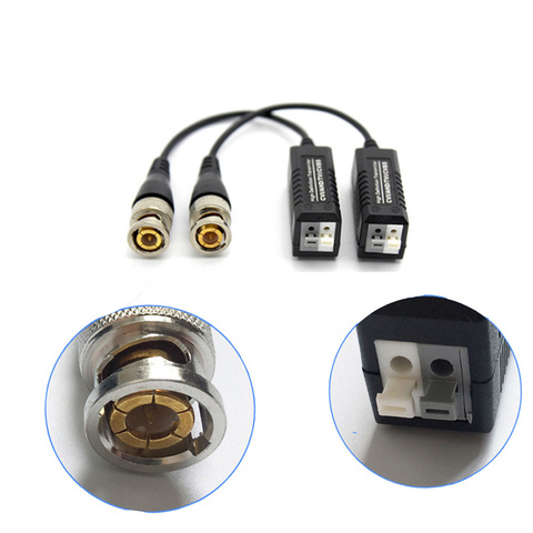 Alta calidad BNC a UTP Cat5/5e/6 Balun de vídeo HD adaptador de transceptores apoyo transmisor 1080P 4MP 5MP AHD CVI TVI Cámara 200M ► Foto 1/6