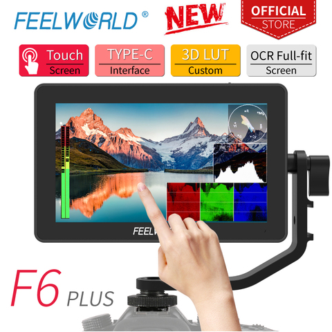 FEELWORLD F6 PLUS 5,5 pulgadas en la cámara DSLR Monitor de campo 3D LUT pantalla táctil IPS FHD 1920x1080 soporte de asistencia de enfoque de vídeo 4K HDMI ► Foto 1/6