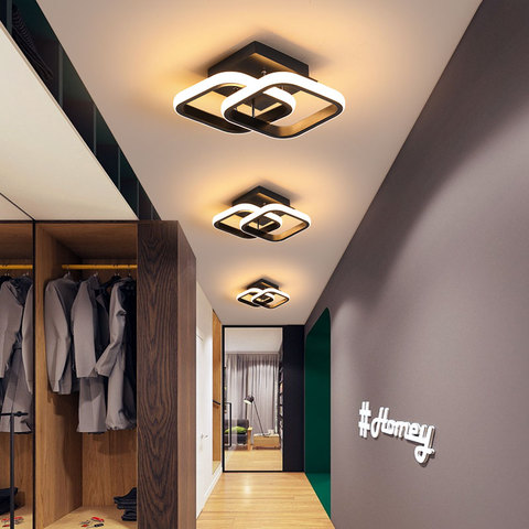 Lámpara de techo Led para el hogar, iluminación pequeña, blanco y negro, para dormitorio, pasillo, balcón ► Foto 1/6