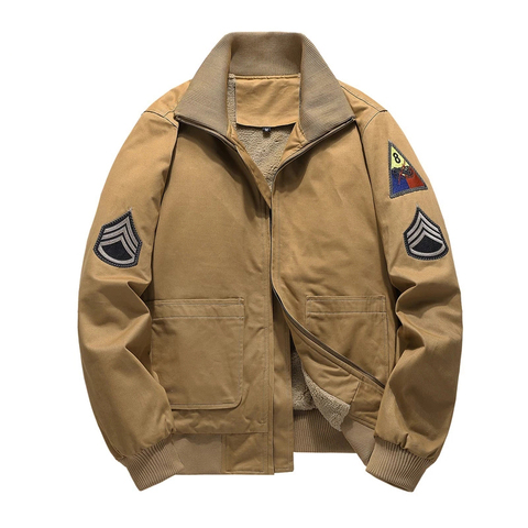 FURY-Chaqueta Bomber militar para Hombre, rompevientos, brazalete grueso, abrigos para exteriores, M-6XL de talla grande ► Foto 1/6