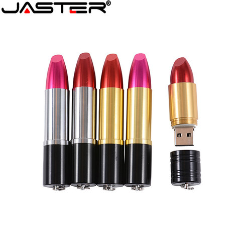 JASTER-lápiz labial metálico auténtico, unidad Flash USB 2,0, 4 Gb, 16 Gb, 32 Gb, 64Gb, 5 colores ► Foto 1/6