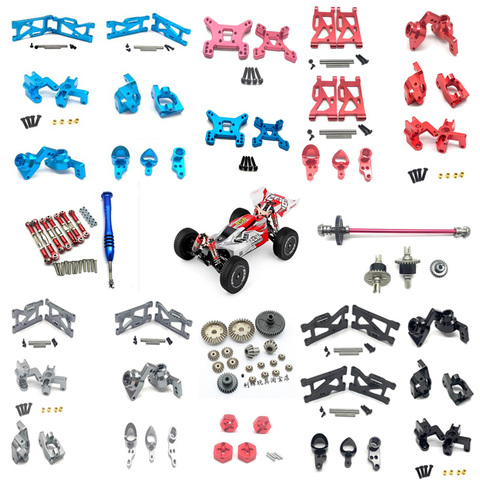 Piezas de metal para recambio de coches WLtoys 1:14 144001, actualización para repuestos de coche RC, partes de neumáticos de metal, brazo oscilante C, asiento combinador, volante, asiento trasero ► Foto 1/5