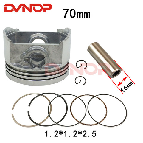 Conjunto de piezas de repuesto para motor de motocicleta todoterreno, pistón de 70mm, 16mm, anillo de Pin de 1,2x1,2x2,5mm para LONGXIN250 Loncin 250 TG260 ► Foto 1/5