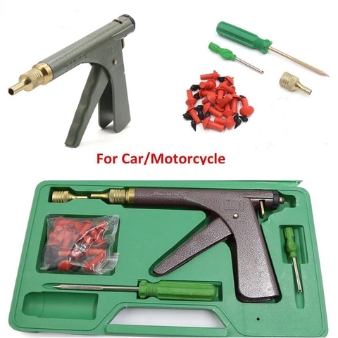 Kit de pistola de vacío para reparación de neumáticos de motocicleta, herramienta de reparación de pinchazos, enchufe bloqueo de aire, kit de fugas, reparación de llanta de bicicleta eléctrica ► Foto 1/6