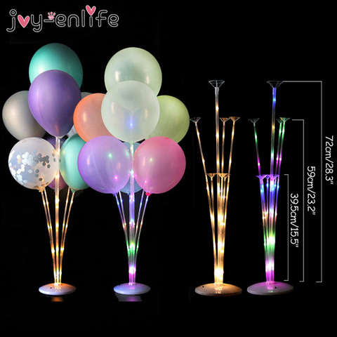 Conjunto de globos LED para niños, soporte para globos, confeti, juguetes para niños, fiesta de cumpleaños, decoración de boda, globo de helio de aire, 1set ► Foto 1/5