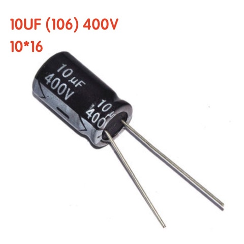 20 unids/lote 10UF 400V 10*16 condensador electrolítico de aluminio 10uF 400V 10*16 condensador electrolítico 400v 10uf ► Foto 1/1