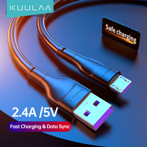 KUULAA-Cable Micro USB de carga rápida para teléfono móvil, Cable de carga rápida 2.4A para Samsung J7 Redmi Note 5 Pro, Android ► Foto 1/6