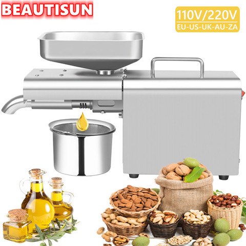 BEAUTISUN, prensa automática de aceite de acero inoxidable, máquina de aceite frío, prensador de aceite para el hogar, extractor de aceite de oliva de girasol, X1 ► Foto 1/6