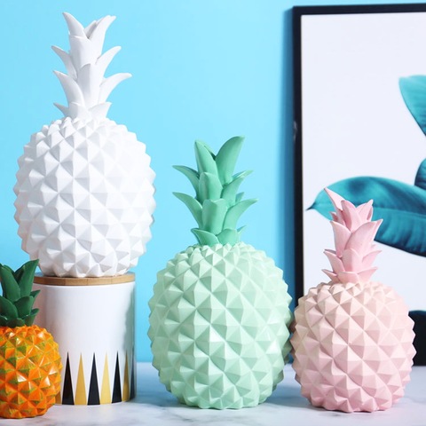 Estatua de Ananas de moda para decoración del hogar, accesorios de escultura abstracta, decoración de escritorio, caja de almacenamiento de monedas, estatuas decorativas para sala de estar ► Foto 1/6