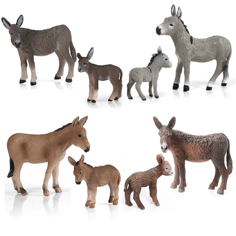 De simulación nueva burro modelos Equus kiang negro burro figuras de acción Animal figuritas de juguete para niños juguetes educativos ► Foto 1/6