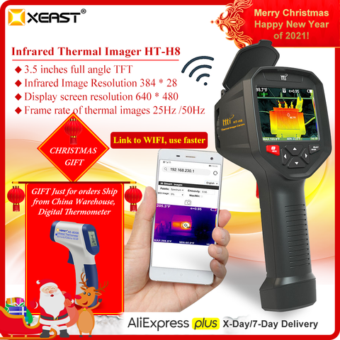 XEAST-cámara térmica de mano con WIFI, dispositivo de seguimiento automático de temperatura, recargable, 2022 TFT, infrarrojo IR, 3,5 HT-H8 ► Foto 1/6