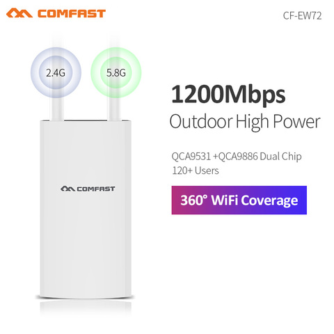 Comfast 1200Mbps CF-EW72 banda Dual 5G, punto de acceso de alta potencia para exterior, punto de acceso omnidireccional, punto de acceso, Wifi, antena de estación Base AP ► Foto 1/5