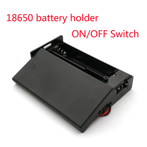 Caja de almacenamiento de batería para 2x18650, contenedor con 2 ranuras, interruptor de encendido/apagado, 3,7 V, 18650 ► Foto 1/5