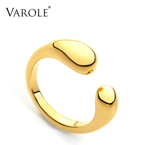 VAROLE-anillo de compromiso de latón pequeño y dorado para mujer, sortija de apertura, regalos de fiesta, joyería ► Foto 1/6