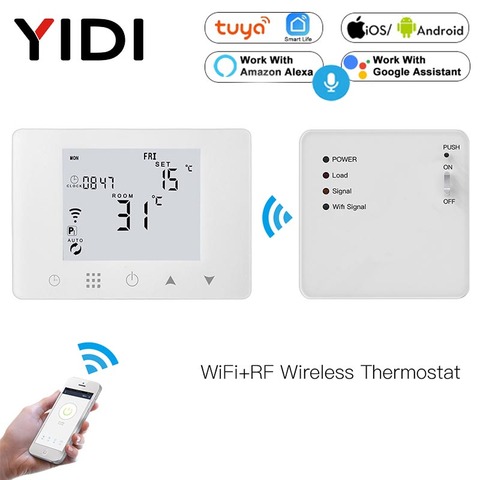 Termostato inteligente WiFi para calefacción de agua y Gas, controlador de temperatura de calefacción eléctrica, para instalar en la pared, Tuya, Alexa y Google Smart Home ► Foto 1/6