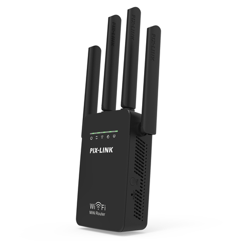 PIXLINK N300 repetidor WIFI Router punto de acceso inalámbrico 300Mbps extensor de rango amplificador de señal WiFi 4 antenas externas WR09 ► Foto 1/6