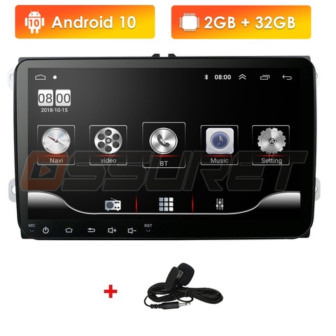 Reproductor de DVD del coche para Seat Altea Leon Toledo volkswagen Passat Skoda serie GPS de audio estéreo navegación Android 10 2 DIN Redio ► Foto 1/6