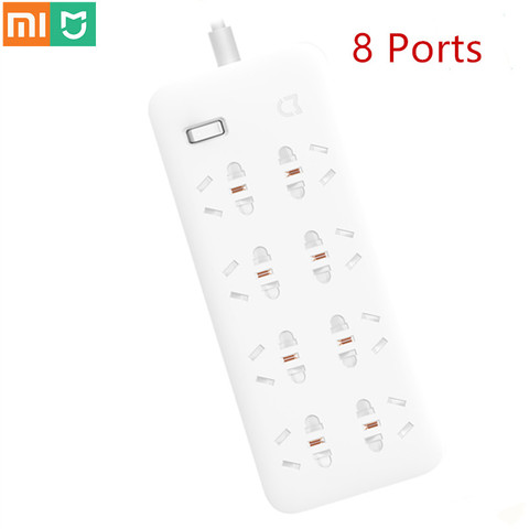 Tira de enchufe Xiaomi Mijia, sin puerto USB, con interruptor de 2500W, 10A, 6 enchufes, 6 enchufes, 8 enchufes, tira de extensión ► Foto 1/6