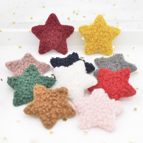 Parches acolchados de peluche suaves, apliques de estrellas para ropa artesanal, artesanía, sombrero, bolsa, guantes de lana, ornamento de calcetines, 10 Uds., Puffy, G44 ► Foto 1/4