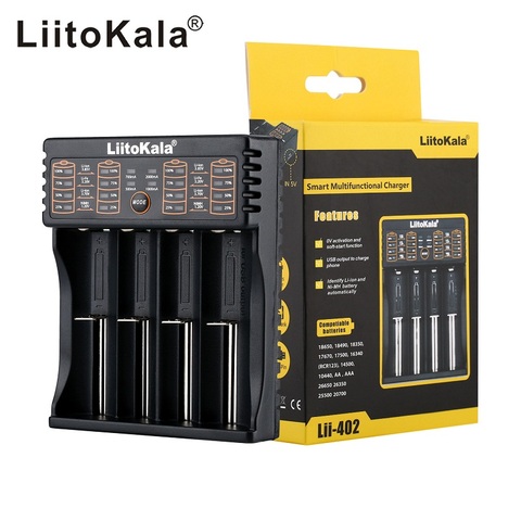 LiitoKala Lii-100 lii-202 18650 Cargador de Batería Para 26650 16340 RCR123 14500 LiFePO4 1.2 V Ni-MH Ni-cd Rechareable de Batería ► Foto 1/6
