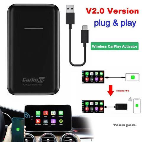 Carlinkit-Apple CarPlay IOS 13 2,0, conexión automática inalámbrica con cable Original, a CarPlay Carplay, color negro ► Foto 1/6