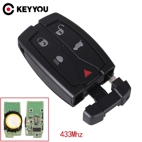 KEYYOU-mando a distancia inteligente para Land Rover Freelander 2, funda de 433 Mhz, 5 botones con hoja pequeña sin cortar, cubierta Fob ► Foto 1/6