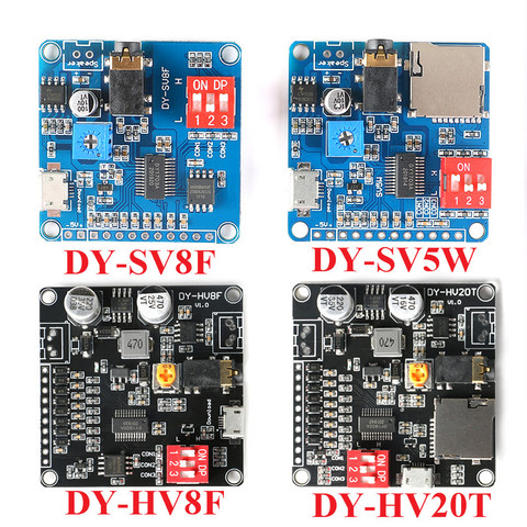 Módulo de reproducción de voz MP3 reproductor de música UART/O gatillo tablero amplificador DY-SV17F DY-SV5W DY-SV8F DY-HV20T DY-HV8F para Arduino ► Foto 1/6