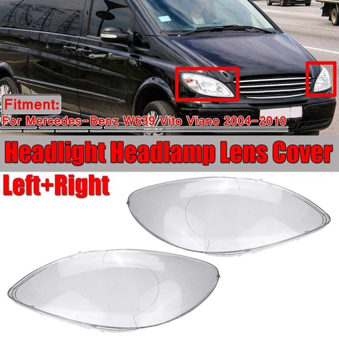 Cubierta de faro delantero transparente para coche, cubierta de carcasa de faro delantero de repuesto para Mercedes Benz W639 Vito Viano 2004-2010 ► Foto 1/6