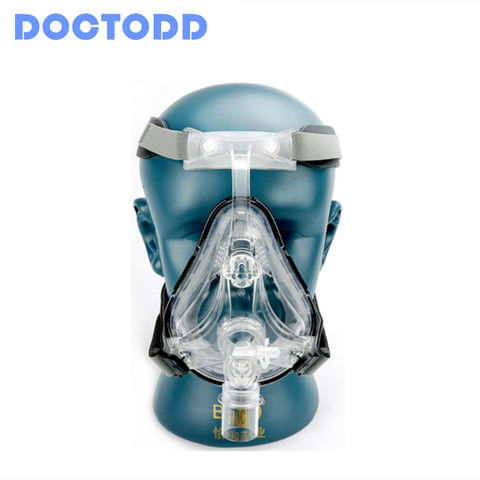 Doctodd FM1 de la cara llena máscara CPAP Auto CPAP, BiPAP máscara con libre casco blanco S M L para la Apnea del sueño OSAHS SAOS ronquidos la gente ► Foto 1/6