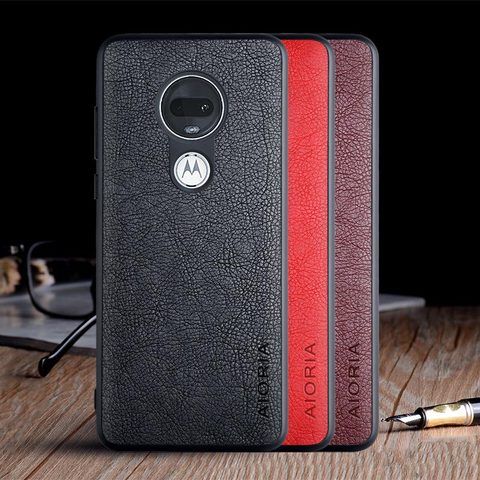 Funda de piel para Motorola Moto G7 Plus G6 G5S Plus, carcasa de lujo Vintage con ranura para g7 plus ► Foto 1/6