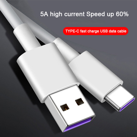 Nuevas llegadas 5A carga rápida TYPE-C Cable de datos del teléfono Cable de carga Usb-C Cable de carga para P30 LeTV blanco Cable de Usb de alta calidad ► Foto 1/6