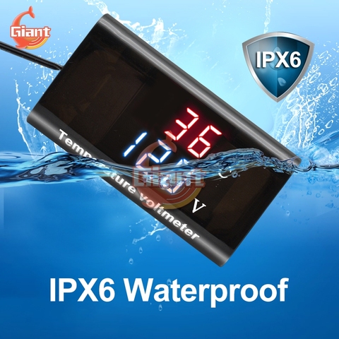 IPX6 resistente al agua voltímetro Digital Volt Meter 12V coche de la motocicleta 0,28 pulgadas pantalla LED de voltaje medidor de Panel de prueba de Detector ► Foto 1/6