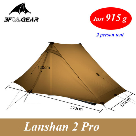 3F Lanshan 2 Pro 915 gramos 2 20D Silnylon ligero 2 Persona No-ver-3 y 4 temporada mochila Camping tienda de campaña ► Foto 1/6